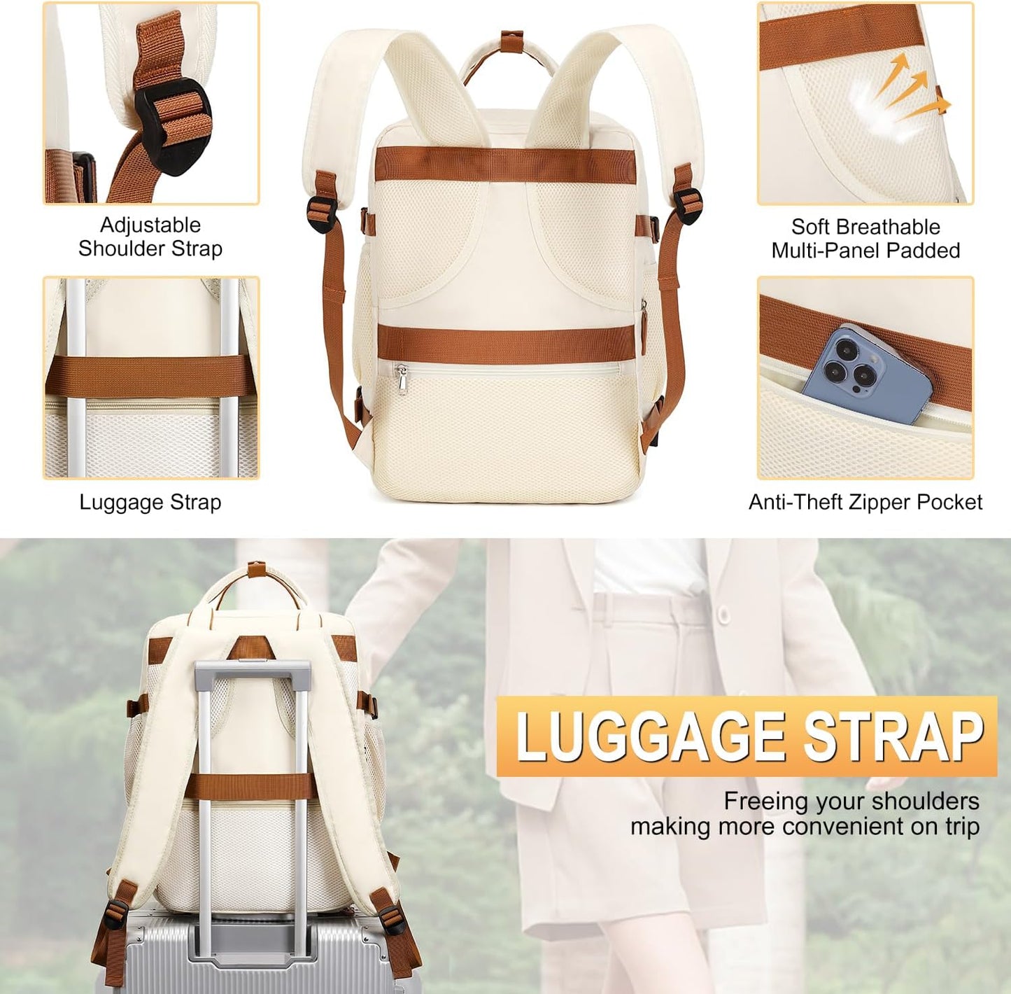 OTW Travel Backpack 40 L Large (Cream Brown)