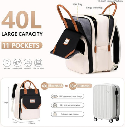 OTW Travel Backpack 40L Large (Cream Black)